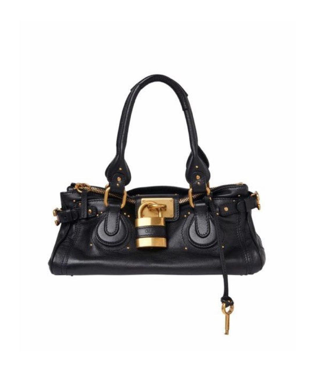CHLOE Черная кожаная сумка с короткими ручками, фото 1