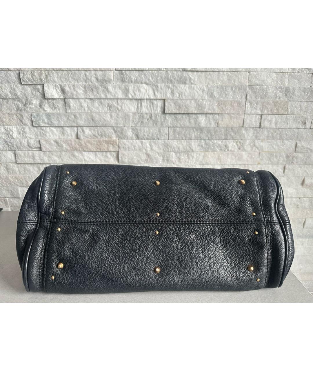 CHLOE Черная кожаная сумка с короткими ручками, фото 3