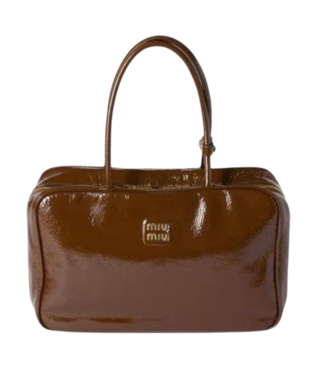 MIU MIU Коричневая сумка через плечо из искусственной кожи, фото 1
