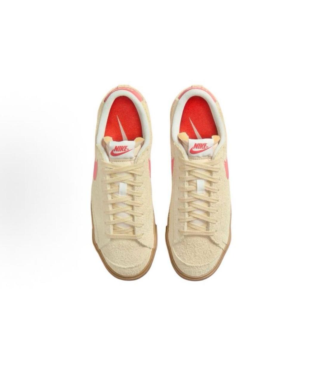 NIKE Бежевые замшевые кроссовки, фото 4