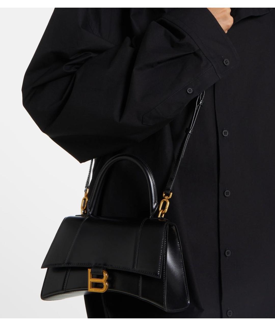 BALENCIAGA Черная кожаная сумка с короткими ручками, фото 2