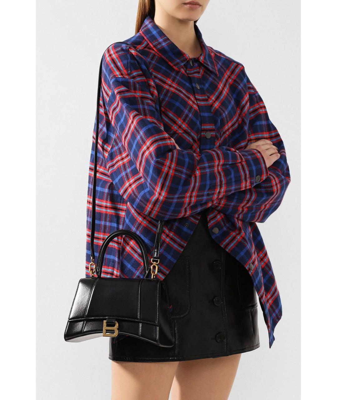 BALENCIAGA Черная кожаная сумка с короткими ручками, фото 5