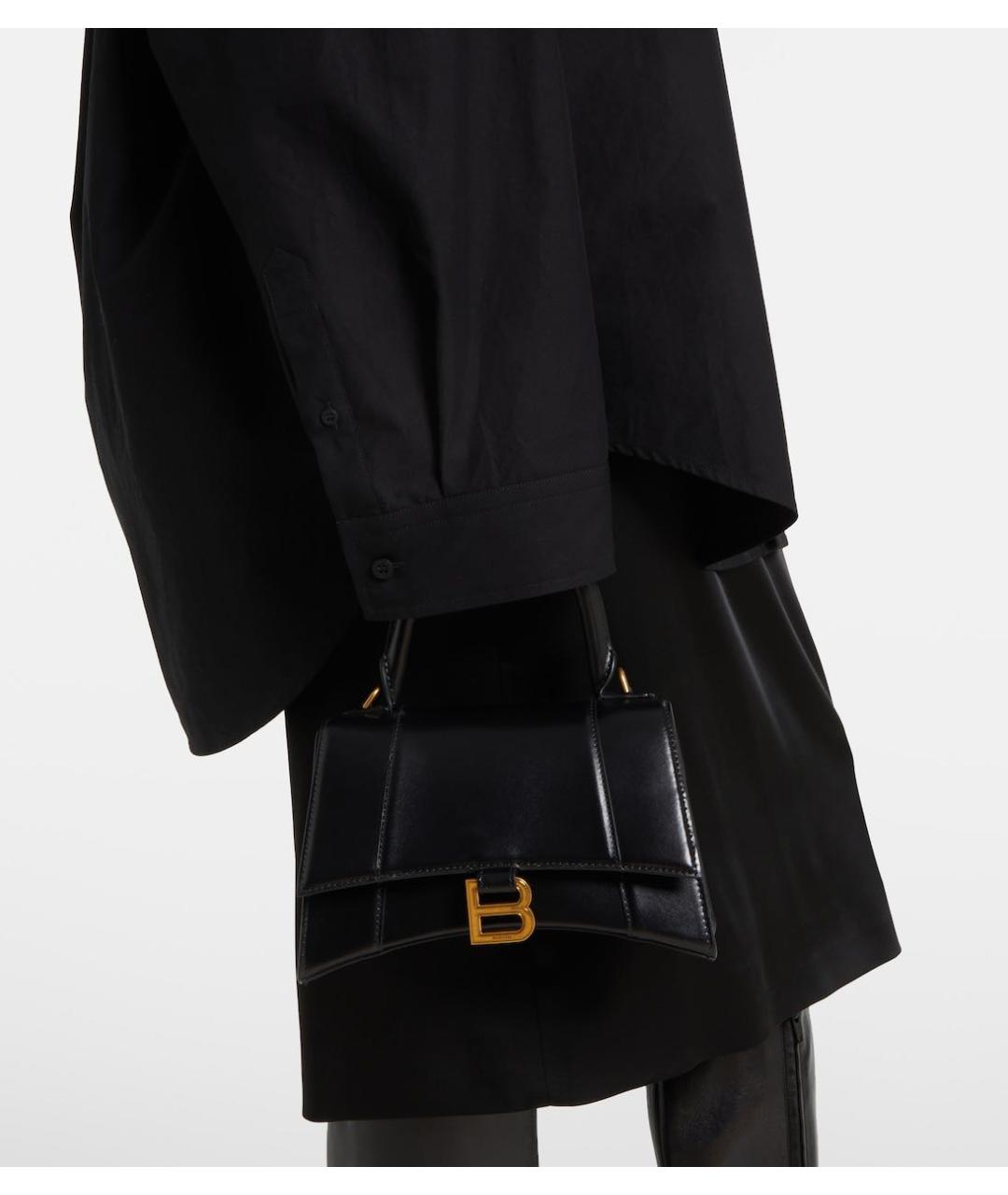 BALENCIAGA Черная кожаная сумка с короткими ручками, фото 4