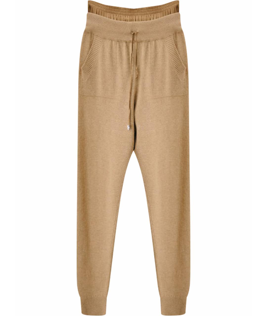 ERMANNO SCERVINO Бежевые шерстяные прямые брюки, фото 1