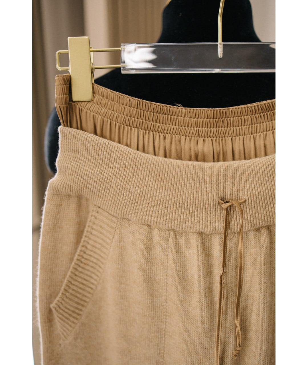 ERMANNO SCERVINO Бежевые шерстяные прямые брюки, фото 4