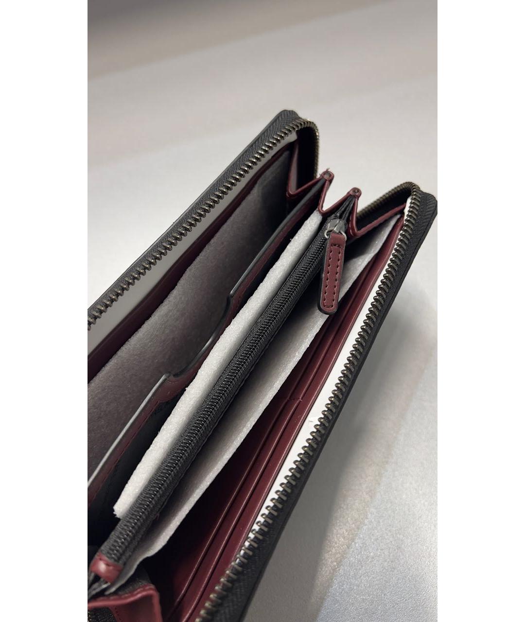 MICHAEL KORS Антрацитовый кожаный кошелек, фото 3