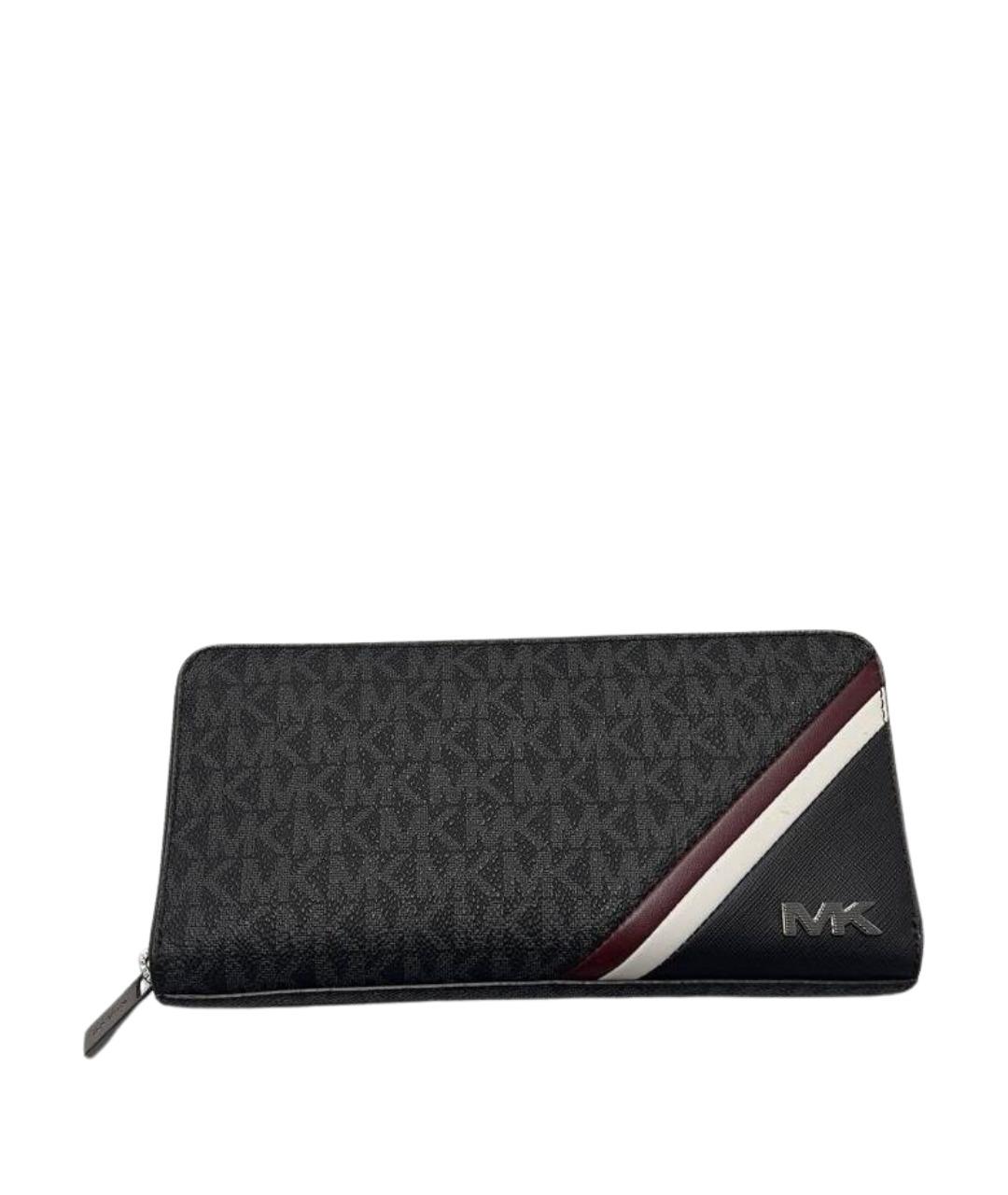 MICHAEL KORS Антрацитовый кожаный кошелек, фото 1