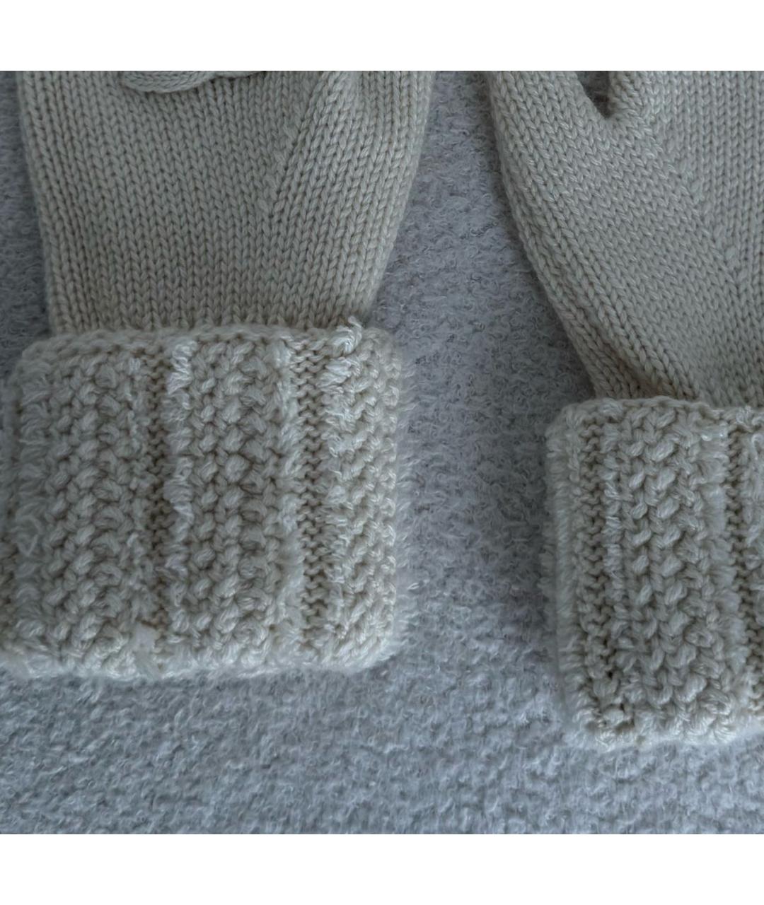 CHANEL Бежевые шерстяные митенки, фото 3