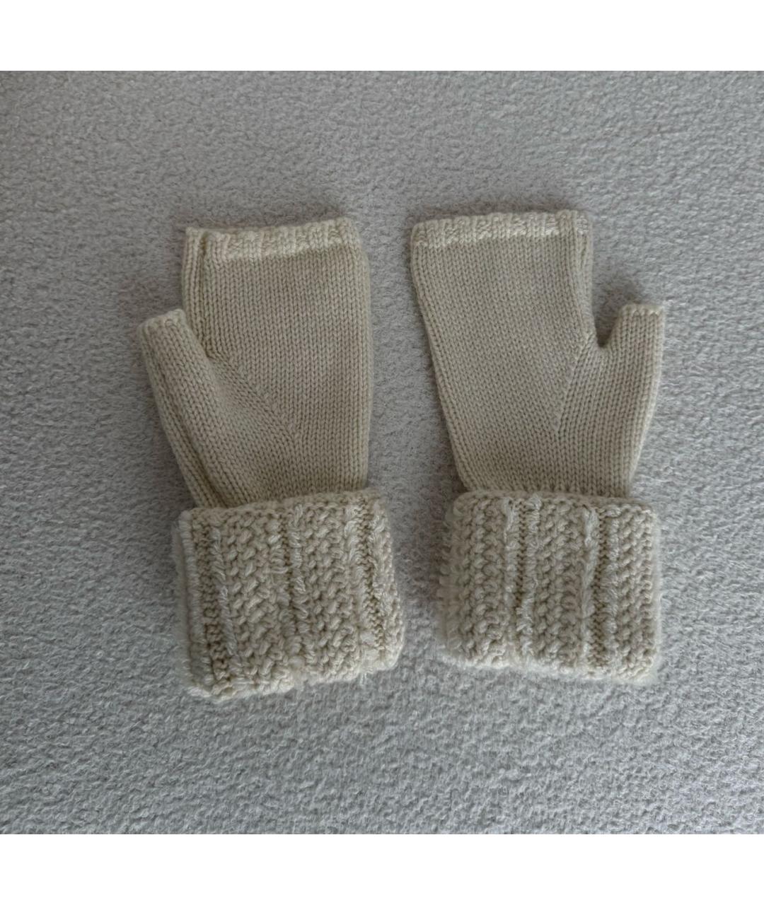 CHANEL Бежевые шерстяные митенки, фото 2