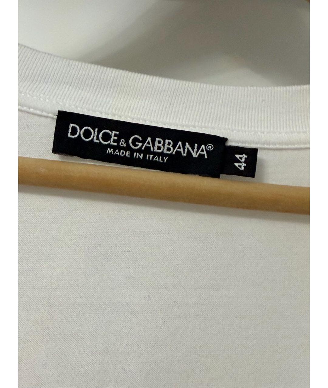 DOLCE&GABBANA Белая хлопковая футболка, фото 3