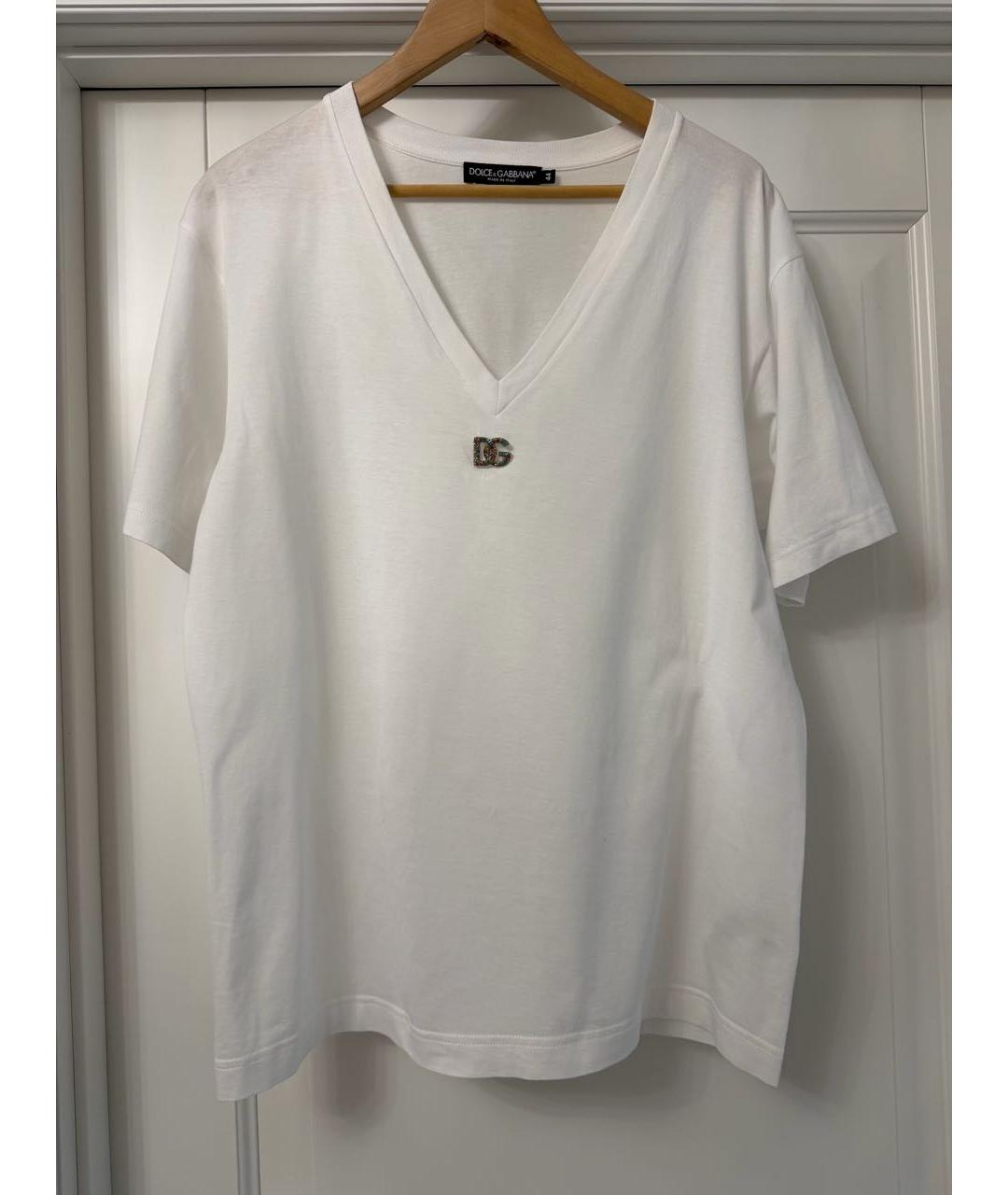 DOLCE&GABBANA Белая хлопковая футболка, фото 1