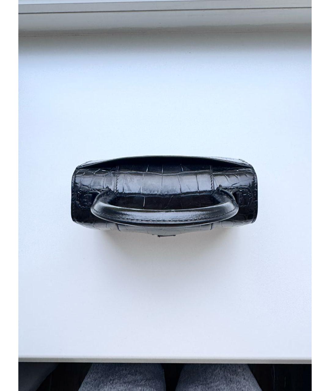 BALENCIAGA Черная кожаная сумка с короткими ручками, фото 7