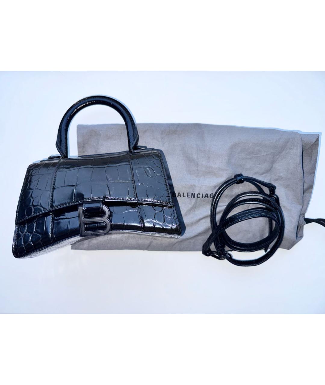 BALENCIAGA Черная кожаная сумка с короткими ручками, фото 5