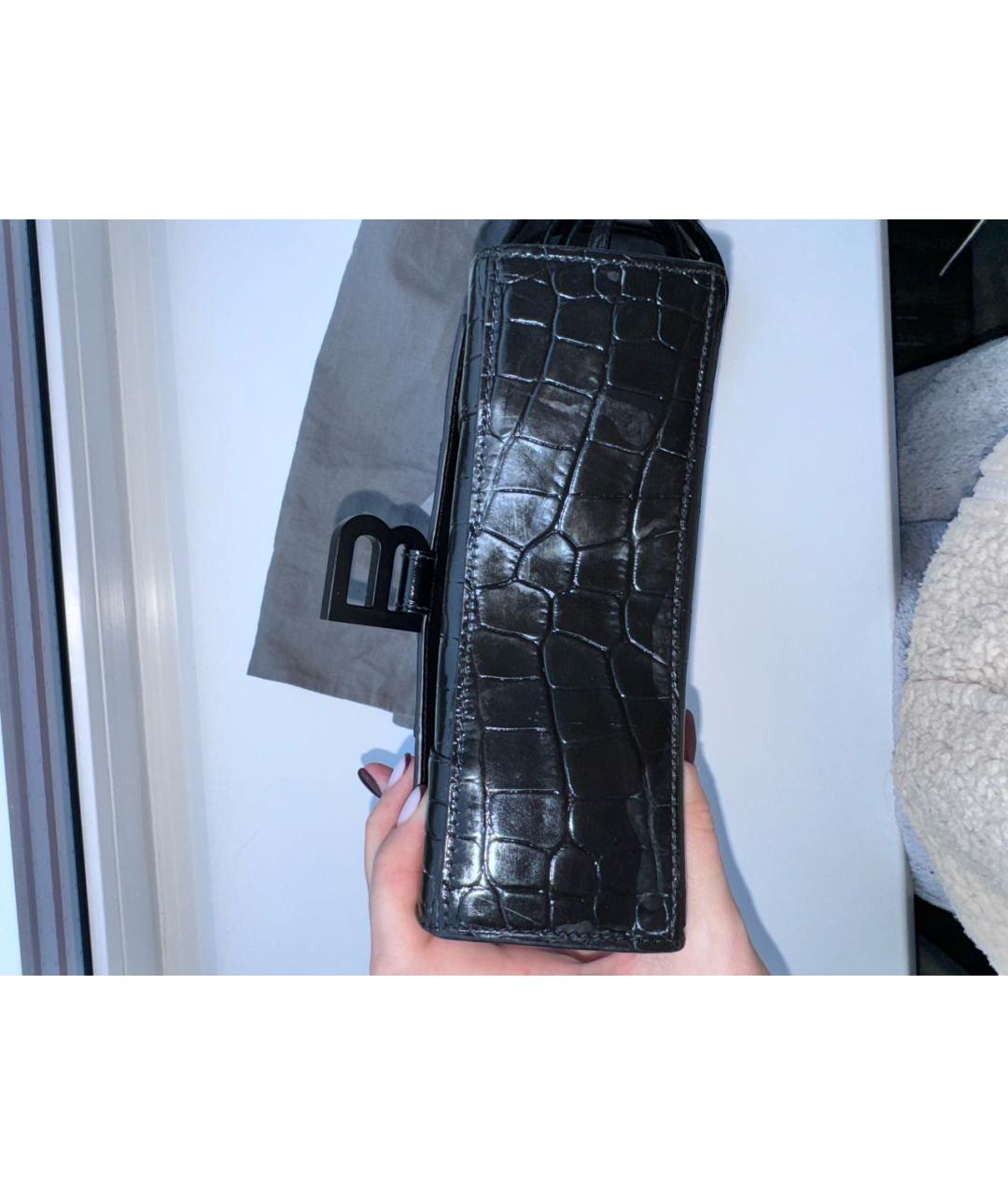 BALENCIAGA Черная кожаная сумка с короткими ручками, фото 6