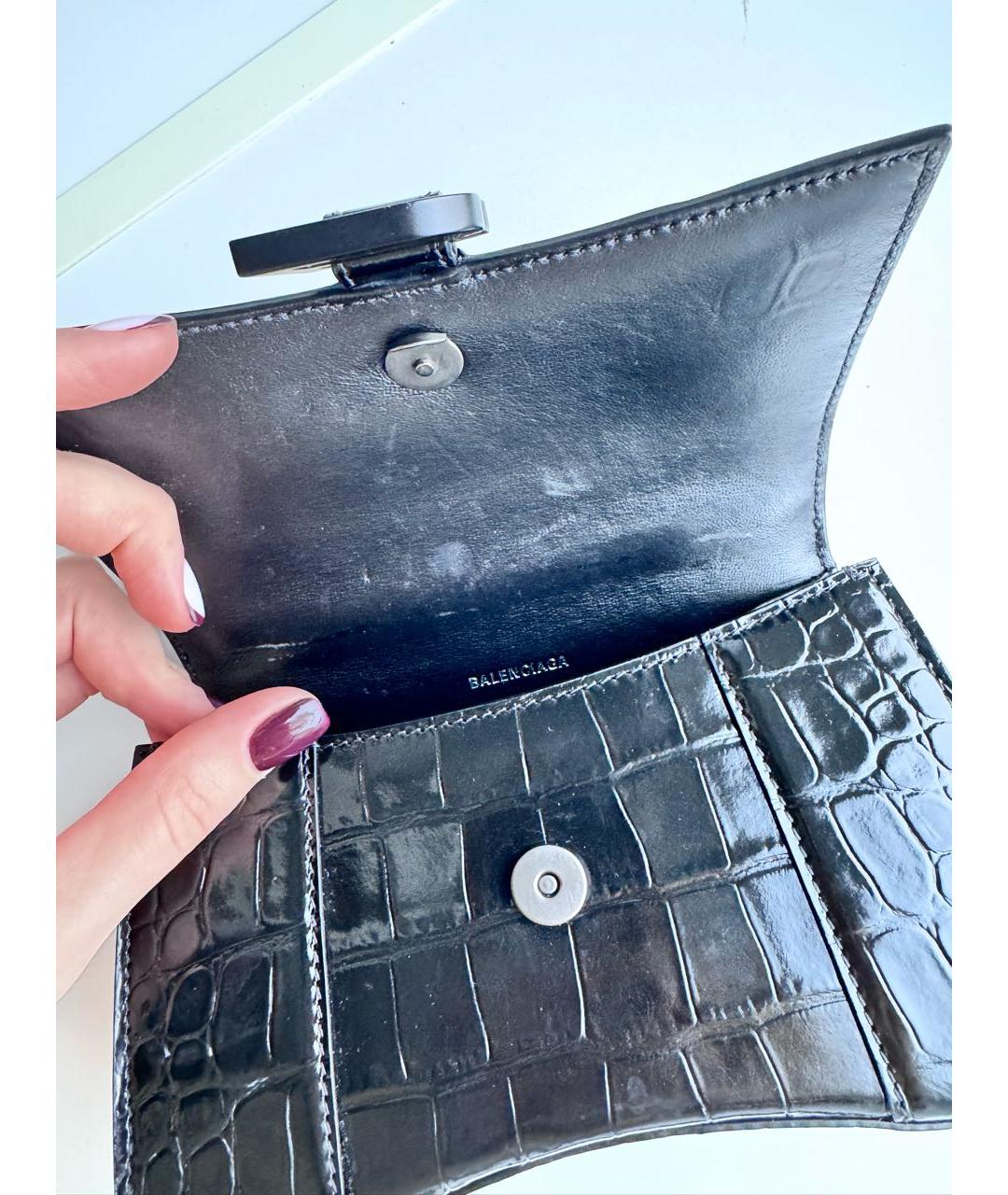 BALENCIAGA Черная кожаная сумка с короткими ручками, фото 4