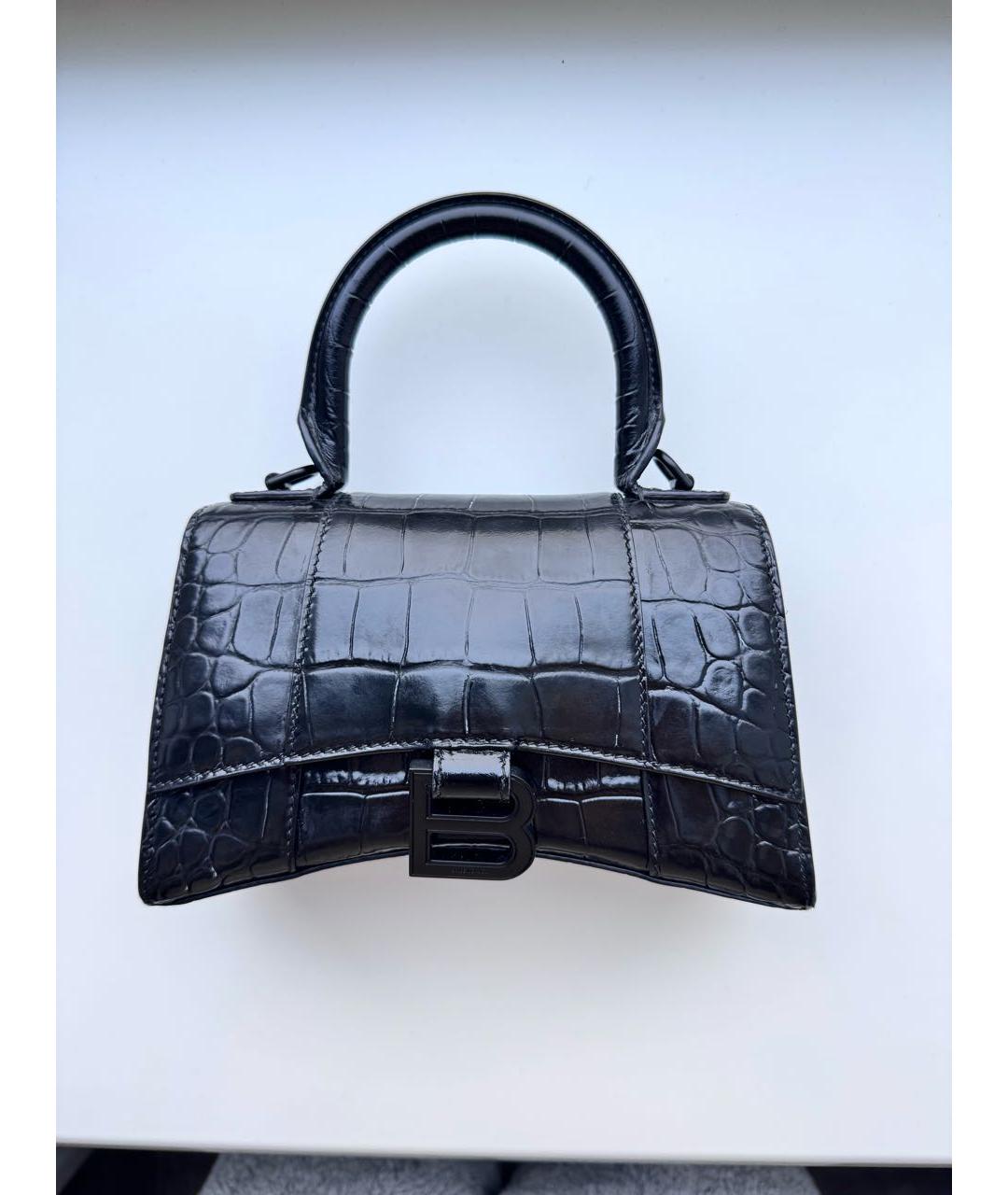 BALENCIAGA Черная кожаная сумка с короткими ручками, фото 8