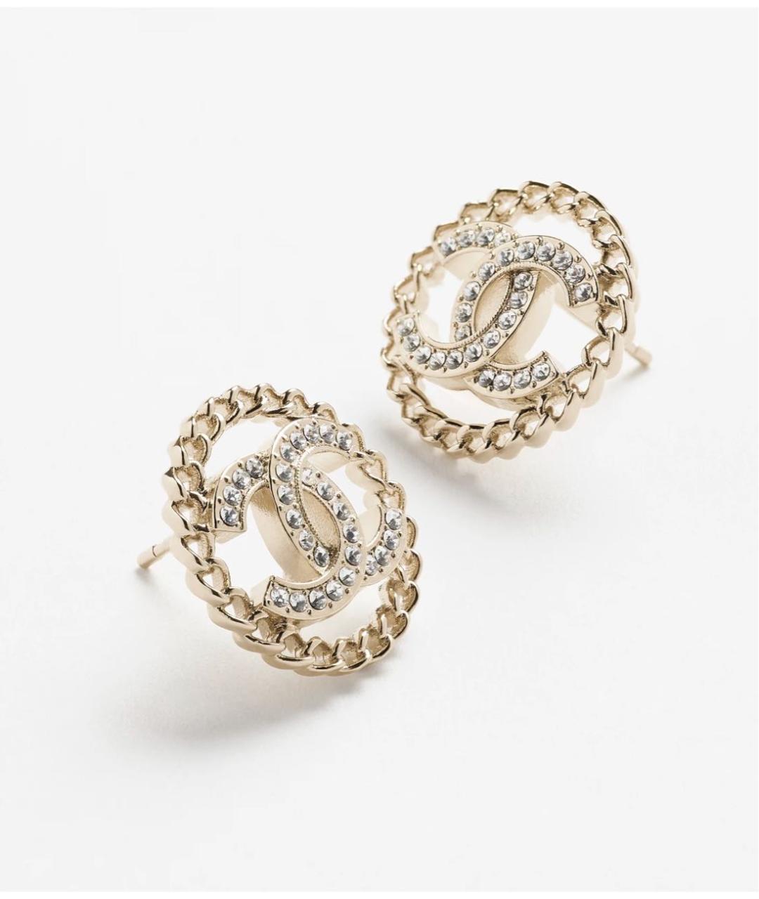 CHANEL Золотые металлические серьги, фото 3