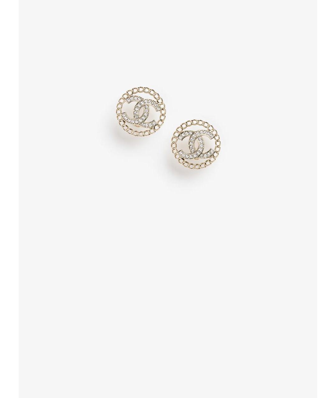 CHANEL Золотые металлические серьги, фото 2