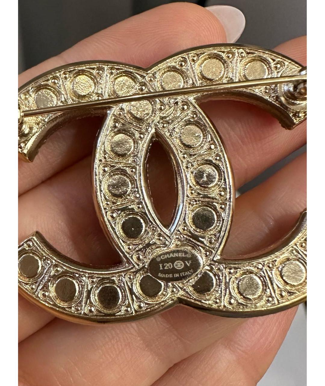 CHANEL Золотая металлическая булавка / брошь, фото 3