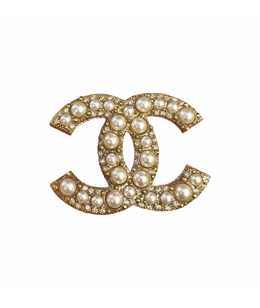 CHANEL Золотая металлическая булавка / брошь, фото 1