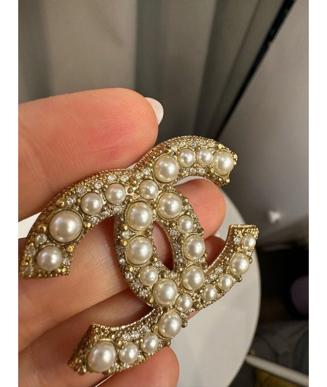 CHANEL Золотая металлическая булавка / брошь, фото 2