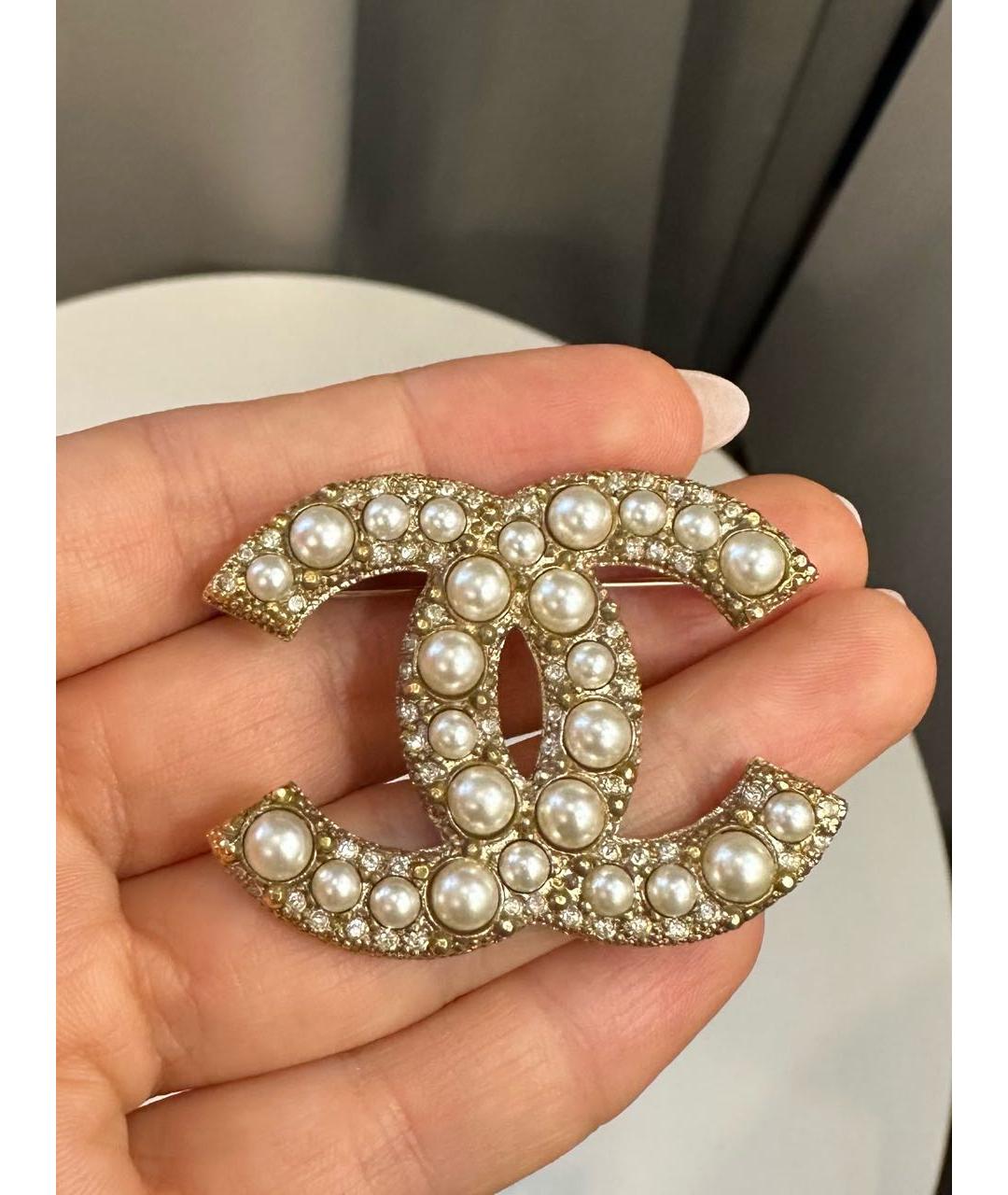 CHANEL Золотая металлическая булавка / брошь, фото 6