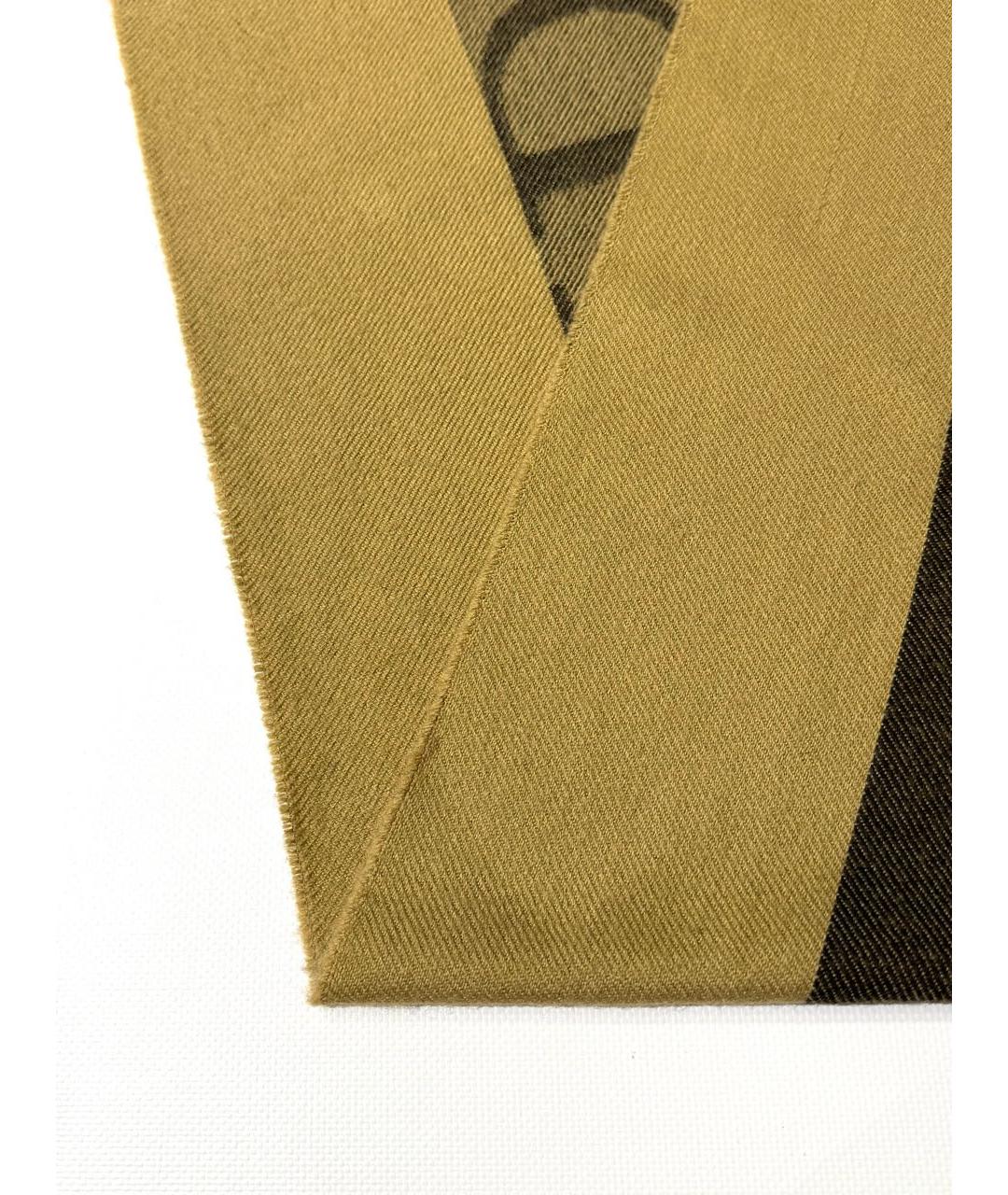 CHRISTIAN DIOR Коричневый шерстяной шарф, фото 6