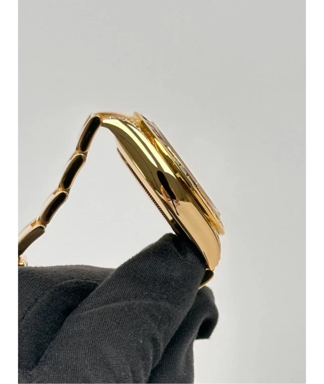 ROLEX Черные часы из желтого золота, фото 4