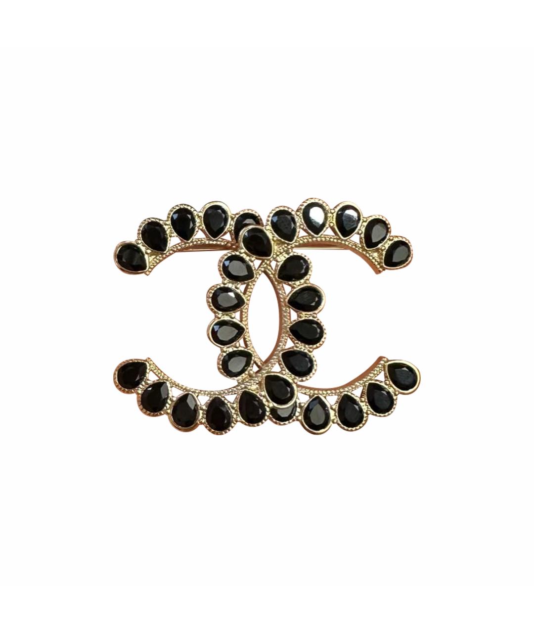 CHANEL Черная металлическая булавка / брошь, фото 1