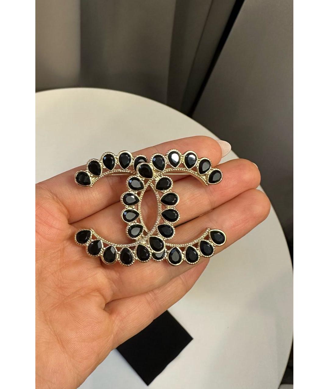 CHANEL Черная металлическая булавка / брошь, фото 5