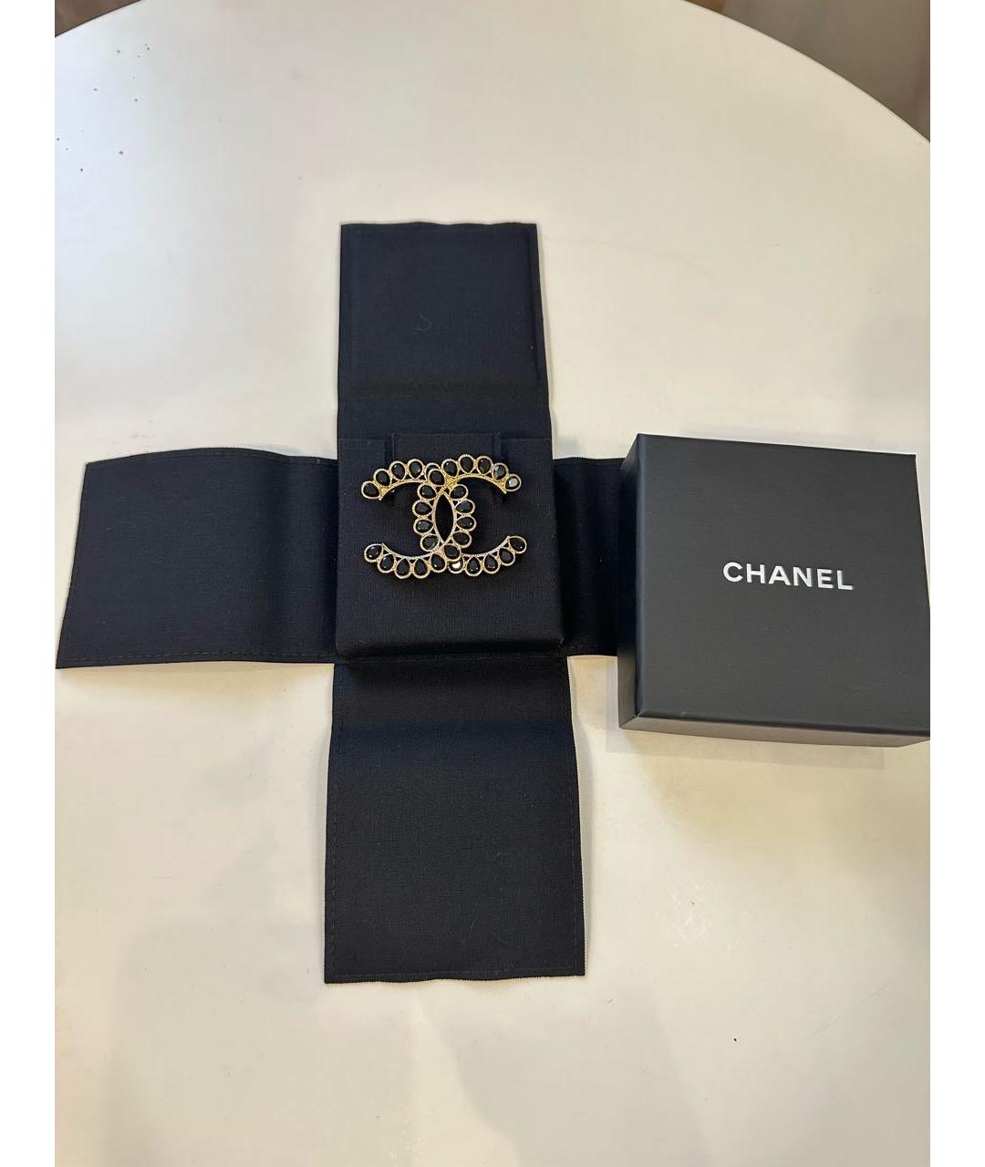 CHANEL Черная металлическая булавка / брошь, фото 4