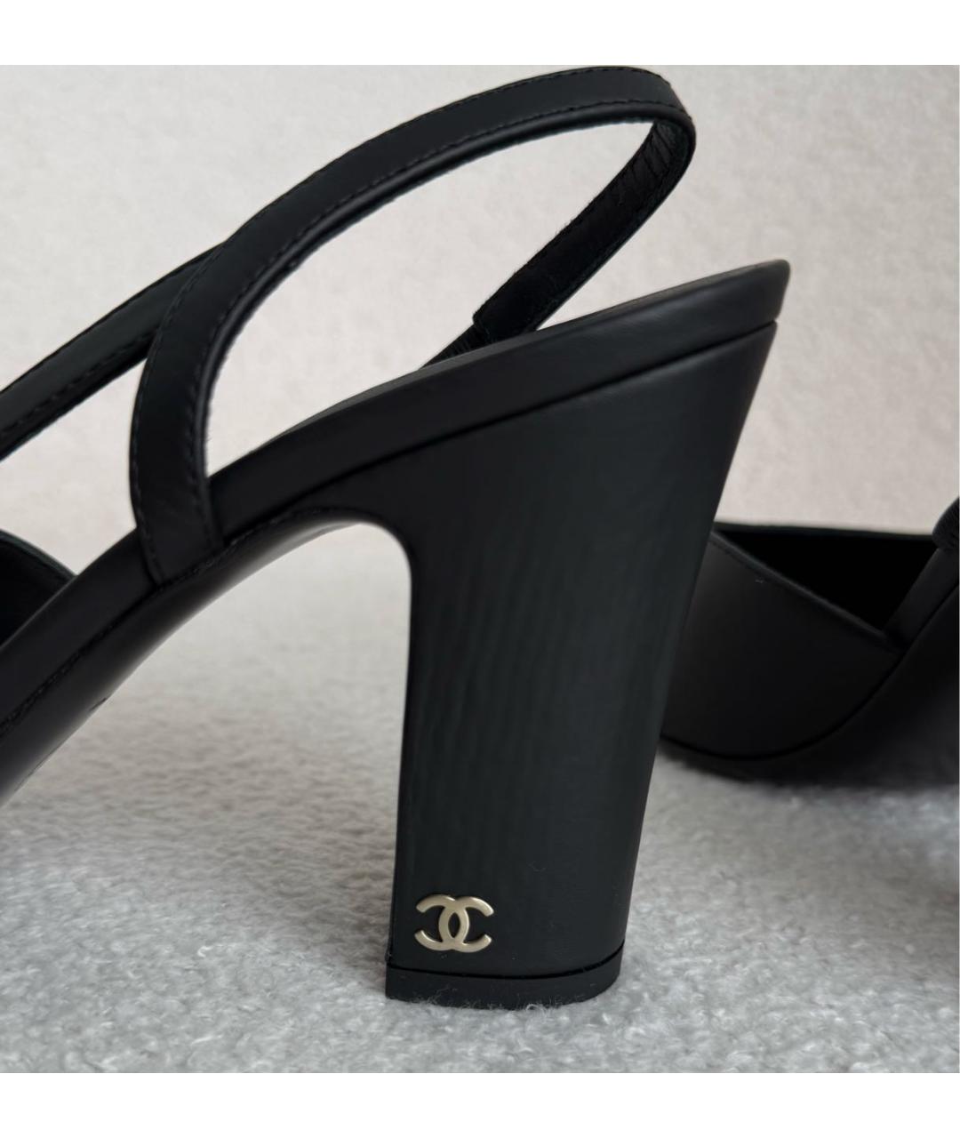 CHANEL Черные кожаные туфли, фото 6