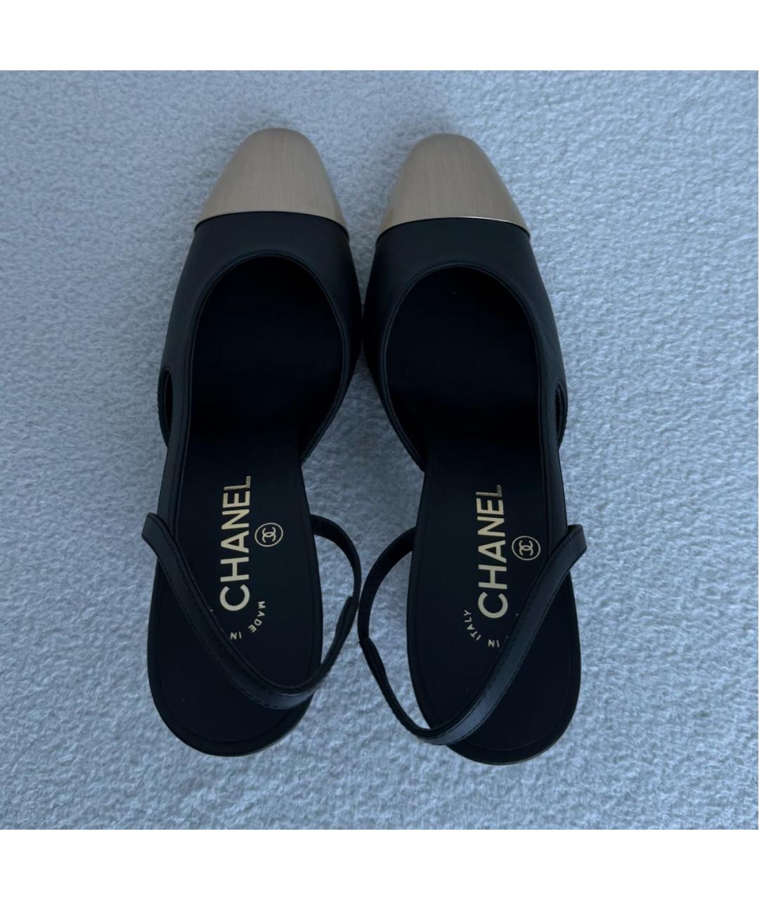 CHANEL Черные кожаные туфли, фото 3