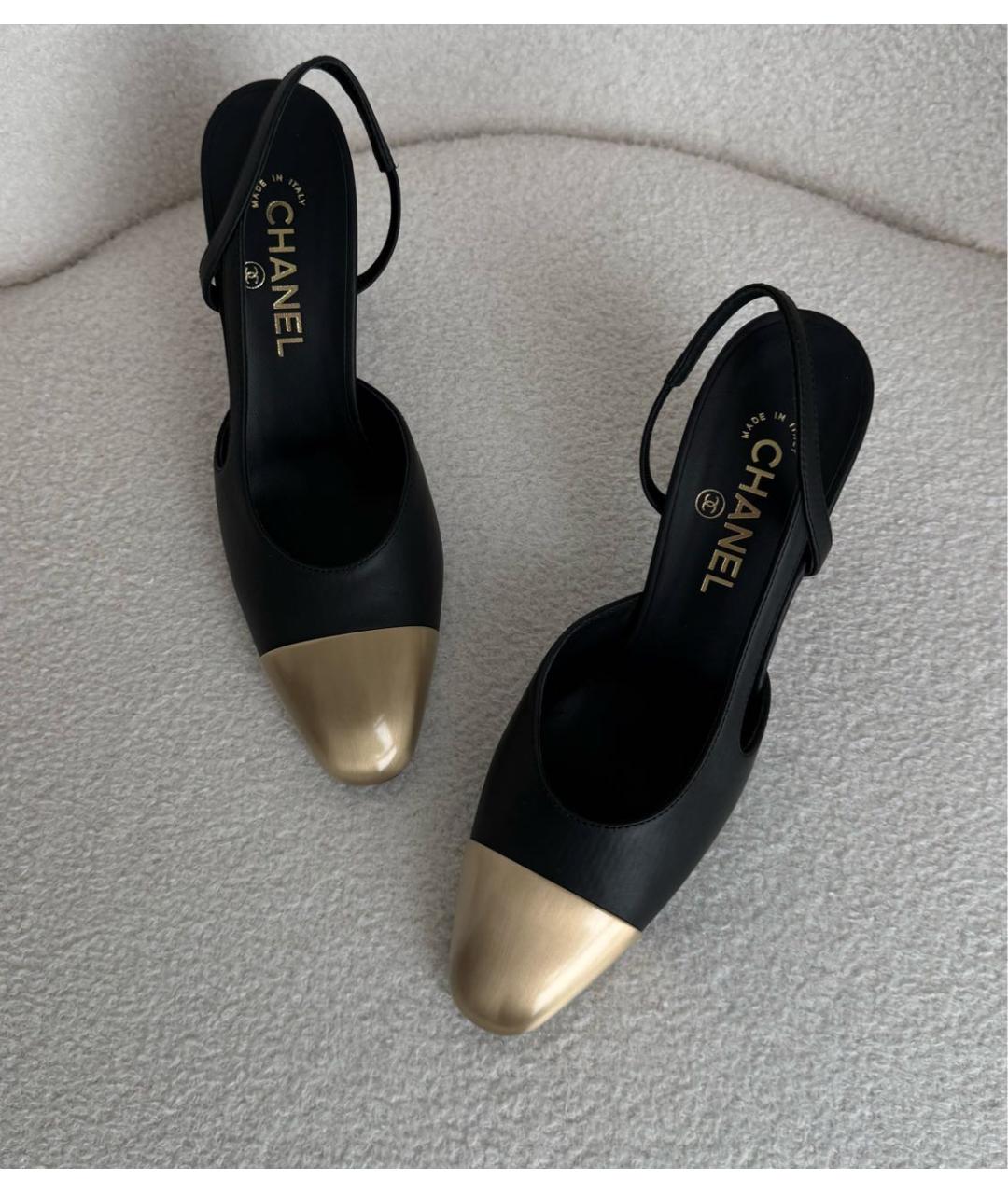 CHANEL Черные кожаные туфли, фото 5