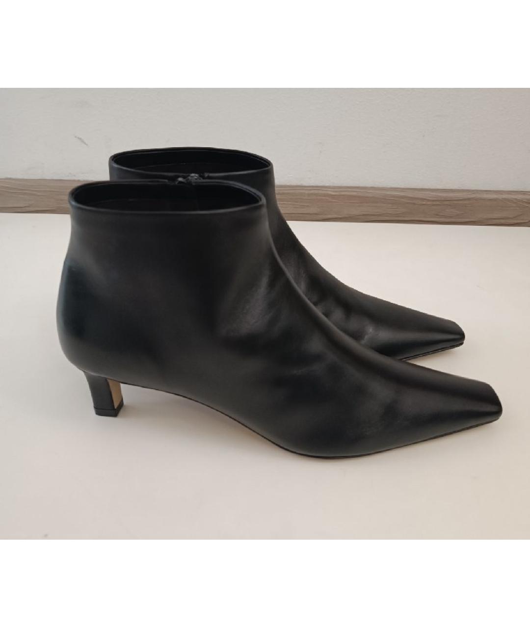 THE ROW Черные кожаные ботильоны, фото 5