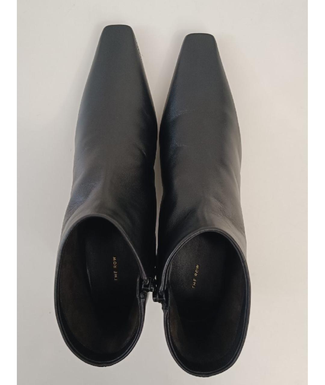 THE ROW Черные кожаные ботильоны, фото 4