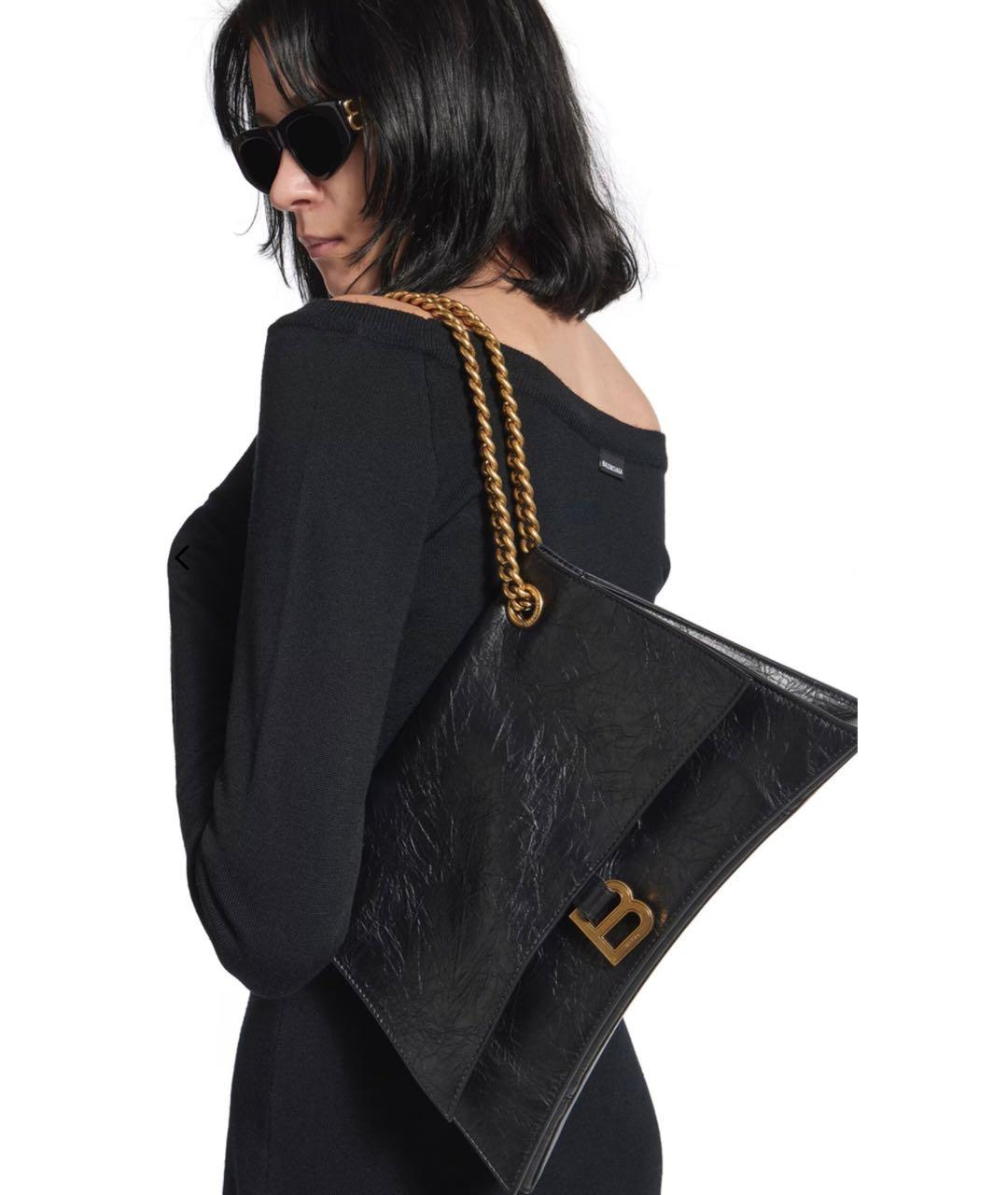 BALENCIAGA Черная кожаная сумка с короткими ручками, фото 5