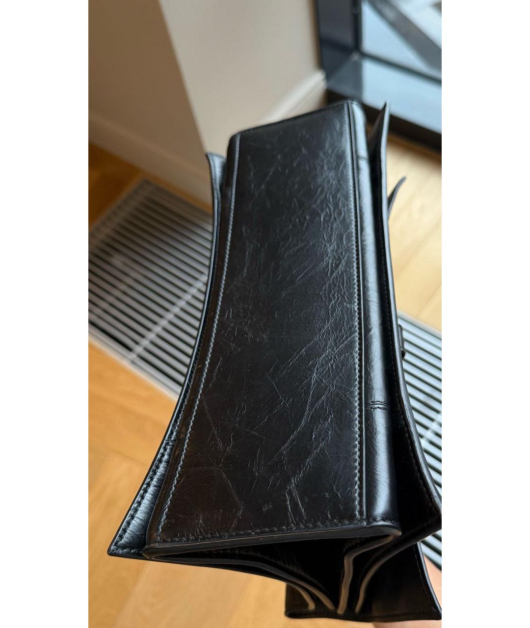 BALENCIAGA Черная кожаная сумка с короткими ручками, фото 3