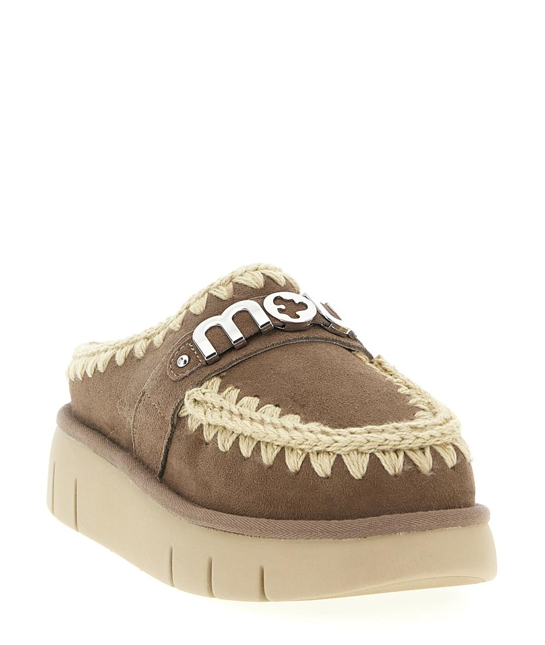 MOU Коричневые кожаные сабо, фото 2