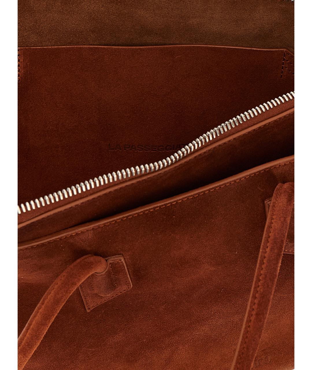 THE ATTICO Коричневая замшевая сумка через плечо, фото 2