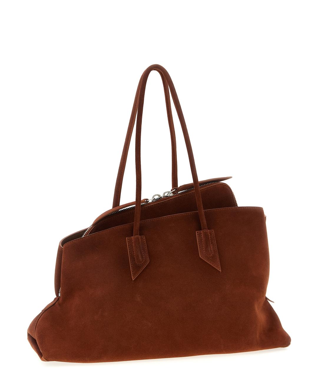 THE ATTICO Коричневая замшевая сумка через плечо, фото 1