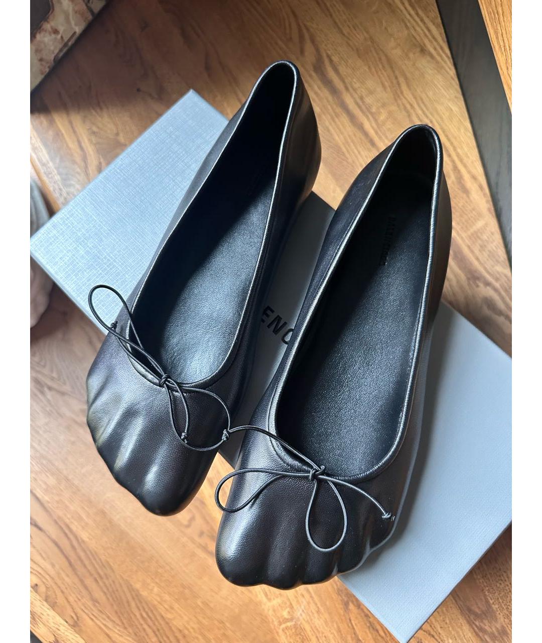 BALENCIAGA Черные кожаные балетки, фото 9