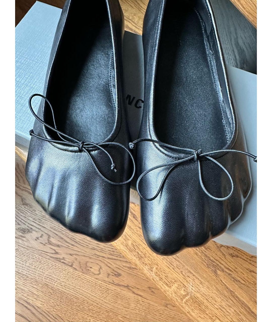 BALENCIAGA Черные кожаные балетки, фото 6