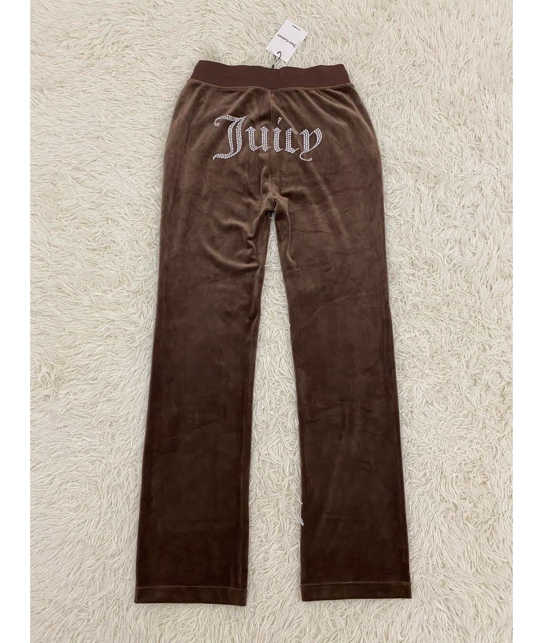 JUICY COUTURE Коричневые велюровые спортивные брюки и шорты, фото 4