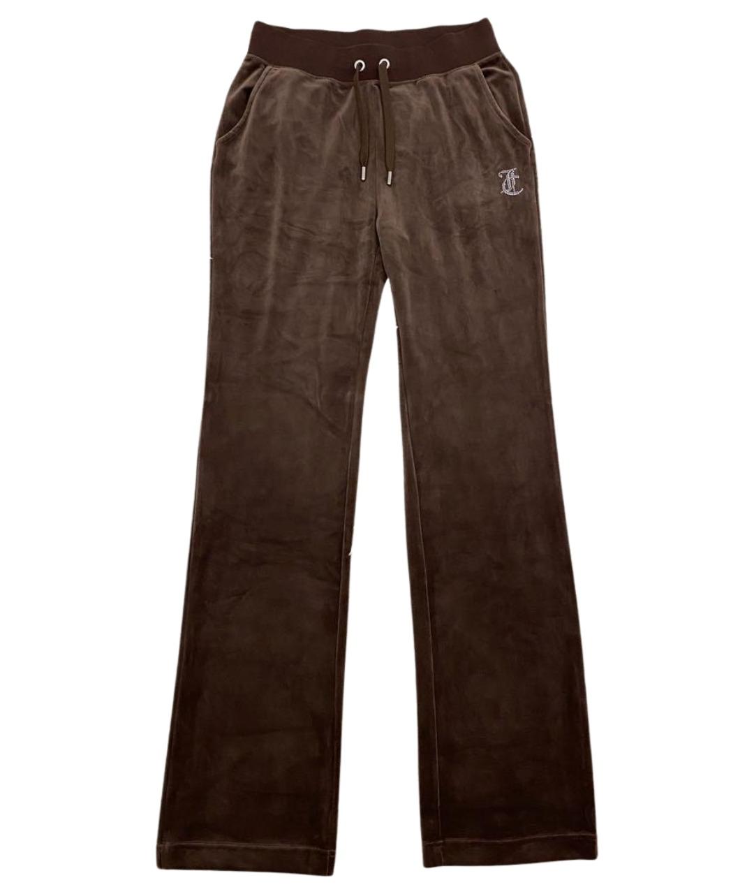 JUICY COUTURE Коричневые велюровые спортивные брюки и шорты, фото 1
