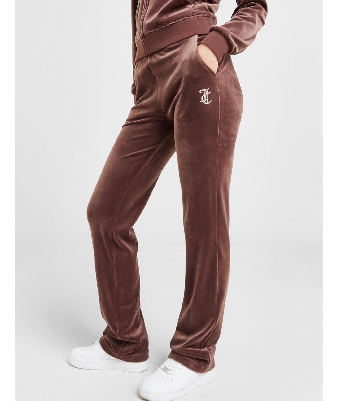 JUICY COUTURE Коричневые велюровые спортивные брюки и шорты, фото 5