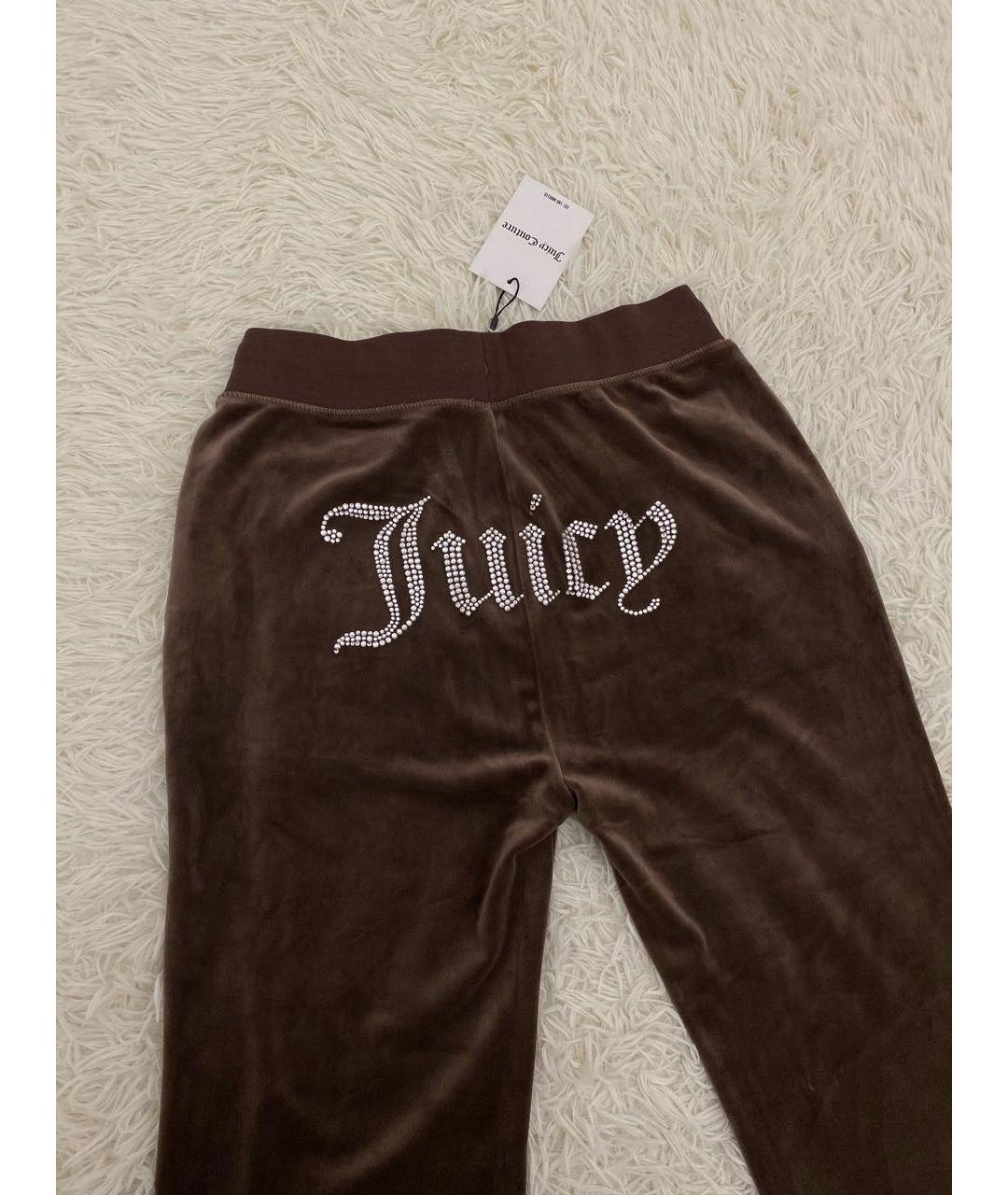 JUICY COUTURE Коричневые велюровые спортивные брюки и шорты, фото 3