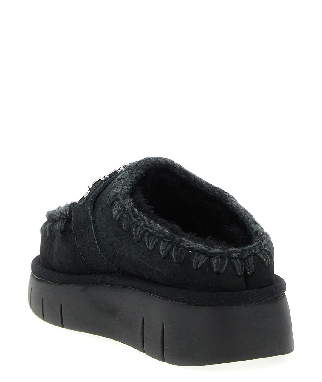 MOU Черные кожаные сабо, фото 3