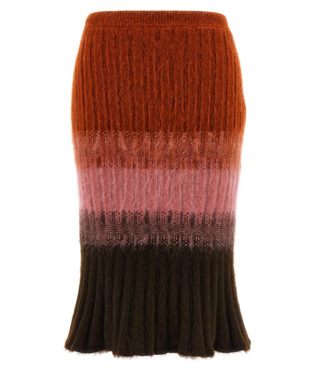 FENDI Мульти шерстяная юбка миди, фото 1