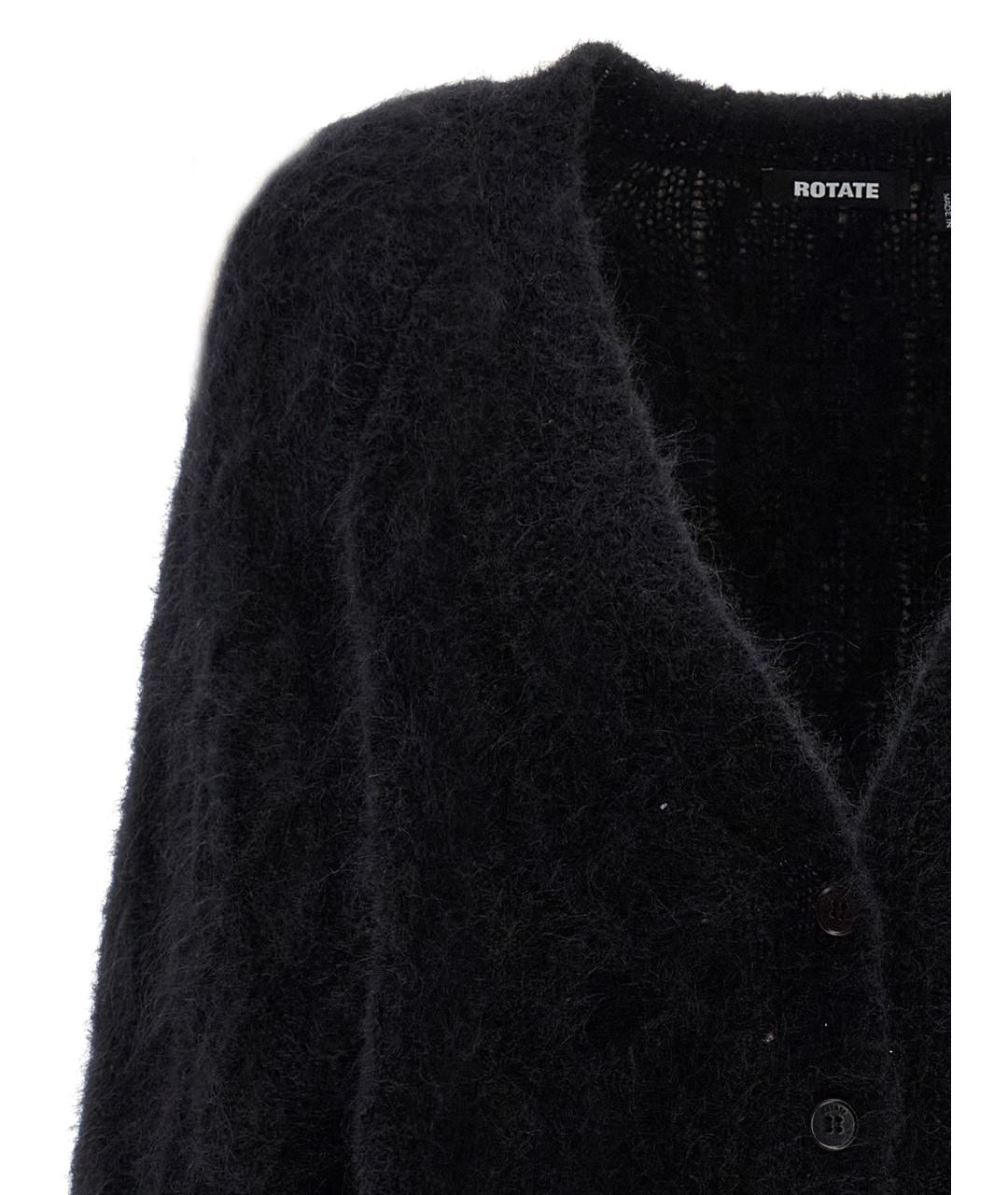 ROTATE Черный шерстяной кардиган, фото 3